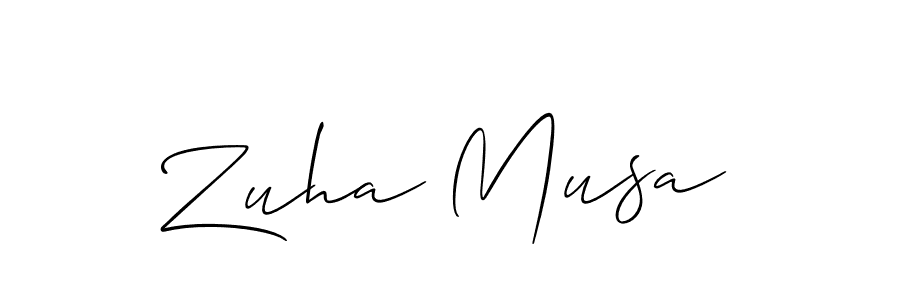 Zuha Musa stylish signature style. Best Handwritten Sign (Allison_Script) for my name. Handwritten Signature Collection Ideas for my name Zuha Musa. Zuha Musa signature style 2 images and pictures png