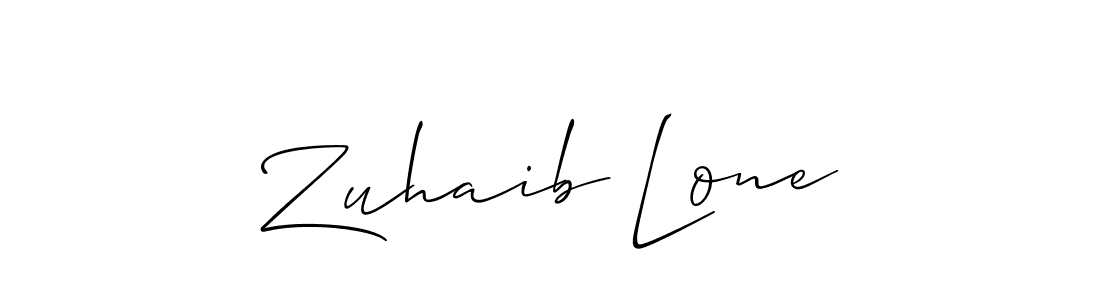 How to make Zuhaib Lone name signature. Use Allison_Script style for creating short signs online. This is the latest handwritten sign. Zuhaib Lone signature style 2 images and pictures png