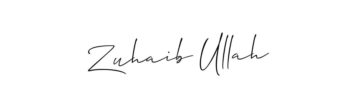 if you are searching for the best signature style for your name Zuhaib Ullah. so please give up your signature search. here we have designed multiple signature styles  using Allison_Script. Zuhaib Ullah signature style 2 images and pictures png