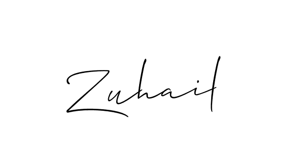 Create a beautiful signature design for name Zuhail. With this signature (Allison_Script) fonts, you can make a handwritten signature for free. Zuhail signature style 2 images and pictures png