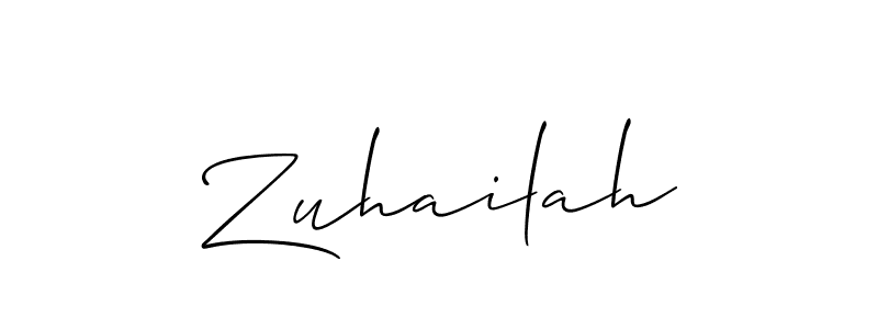 Allison_Script is a professional signature style that is perfect for those who want to add a touch of class to their signature. It is also a great choice for those who want to make their signature more unique. Get Zuhailah name to fancy signature for free. Zuhailah signature style 2 images and pictures png