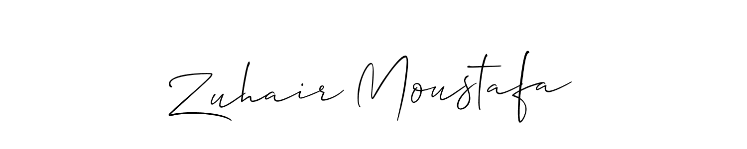 How to make Zuhair Moustafa name signature. Use Allison_Script style for creating short signs online. This is the latest handwritten sign. Zuhair Moustafa signature style 2 images and pictures png