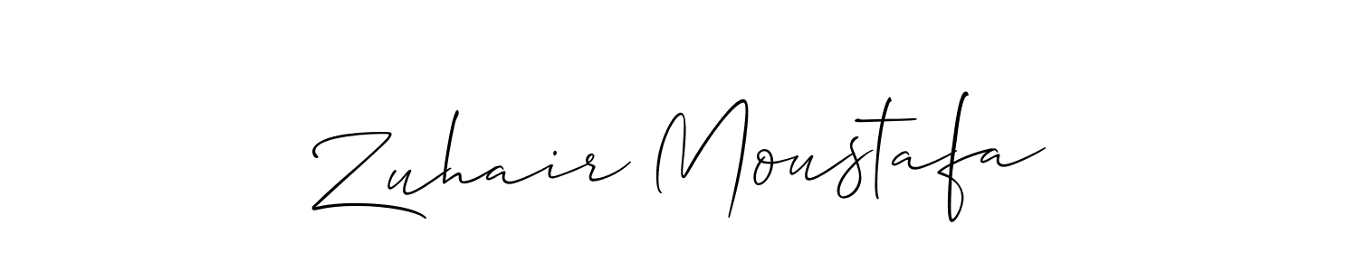 How to make Zuhair Moustafa name signature. Use Allison_Script style for creating short signs online. This is the latest handwritten sign. Zuhair Moustafa signature style 2 images and pictures png