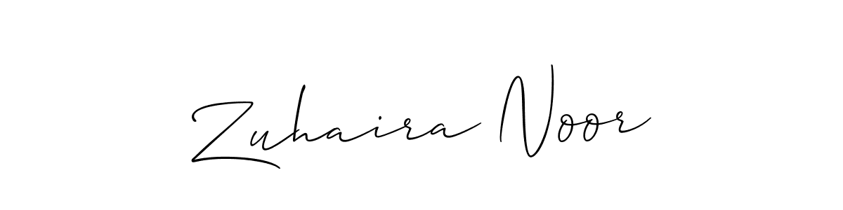 Create a beautiful signature design for name Zuhaira Noor. With this signature (Allison_Script) fonts, you can make a handwritten signature for free. Zuhaira Noor signature style 2 images and pictures png