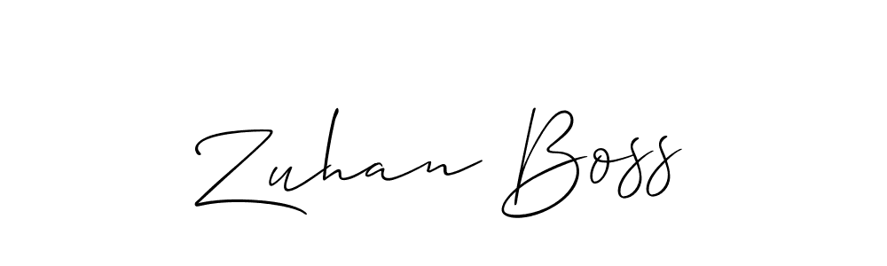 Design your own signature with our free online signature maker. With this signature software, you can create a handwritten (Allison_Script) signature for name Zuhan Boss. Zuhan Boss signature style 2 images and pictures png