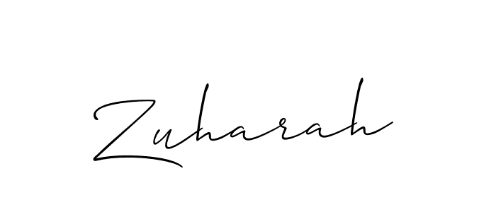 Design your own signature with our free online signature maker. With this signature software, you can create a handwritten (Allison_Script) signature for name Zuharah. Zuharah signature style 2 images and pictures png