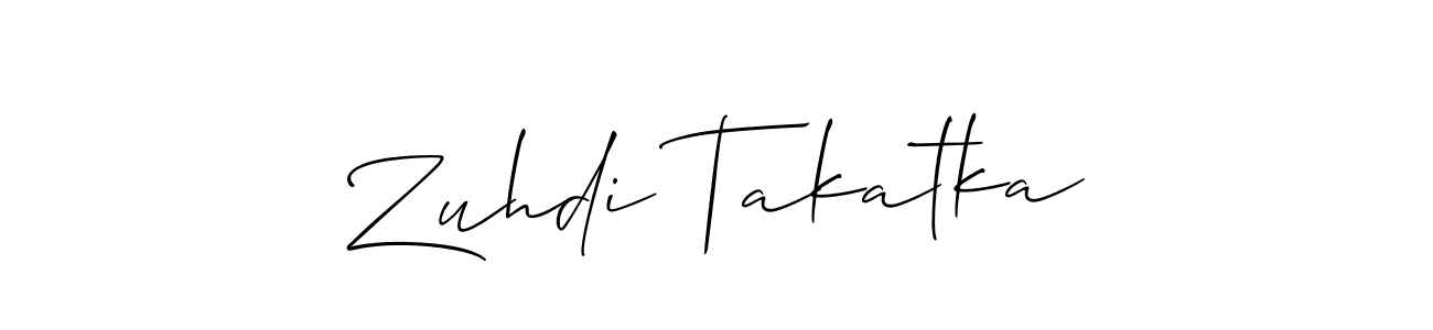 How to Draw Zuhdi Takatka signature style? Allison_Script is a latest design signature styles for name Zuhdi Takatka. Zuhdi Takatka signature style 2 images and pictures png