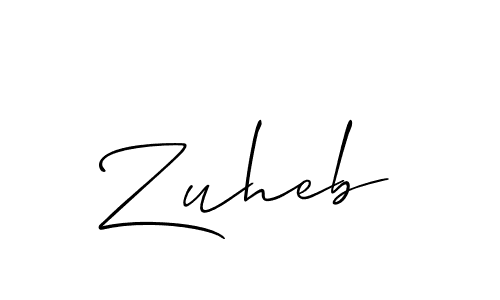 How to make Zuheb signature? Allison_Script is a professional autograph style. Create handwritten signature for Zuheb name. Zuheb signature style 2 images and pictures png