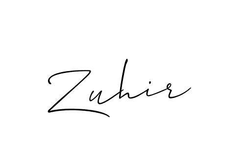 Use a signature maker to create a handwritten signature online. With this signature software, you can design (Allison_Script) your own signature for name Zuhir. Zuhir signature style 2 images and pictures png