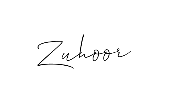 How to make Zuhoor signature? Allison_Script is a professional autograph style. Create handwritten signature for Zuhoor name. Zuhoor signature style 2 images and pictures png