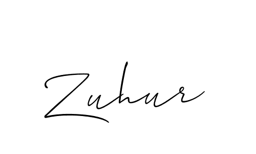 How to make Zuhur signature? Allison_Script is a professional autograph style. Create handwritten signature for Zuhur name. Zuhur signature style 2 images and pictures png