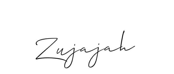 Design your own signature with our free online signature maker. With this signature software, you can create a handwritten (Allison_Script) signature for name Zujajah. Zujajah signature style 2 images and pictures png