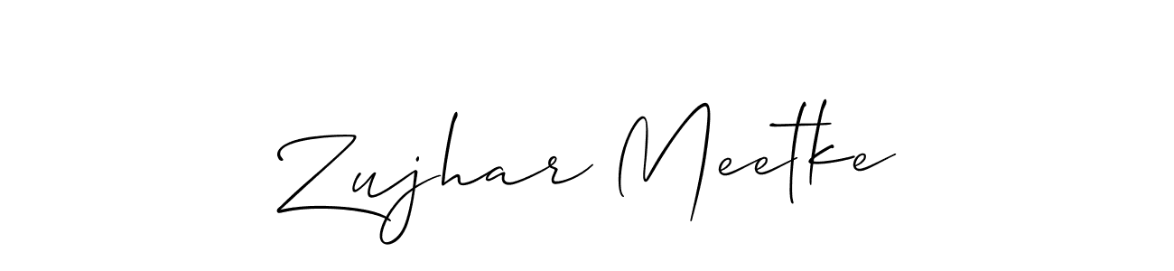 Zujhar Meetke stylish signature style. Best Handwritten Sign (Allison_Script) for my name. Handwritten Signature Collection Ideas for my name Zujhar Meetke. Zujhar Meetke signature style 2 images and pictures png