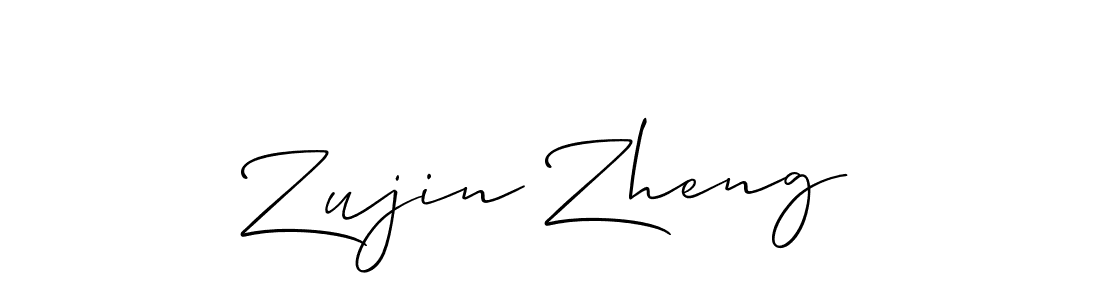 Allison_Script is a professional signature style that is perfect for those who want to add a touch of class to their signature. It is also a great choice for those who want to make their signature more unique. Get Zujin Zheng name to fancy signature for free. Zujin Zheng signature style 2 images and pictures png