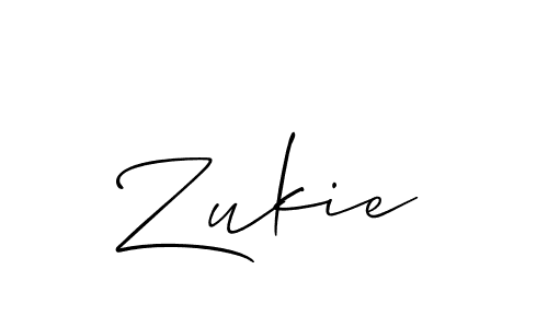 Use a signature maker to create a handwritten signature online. With this signature software, you can design (Allison_Script) your own signature for name Zukie. Zukie signature style 2 images and pictures png