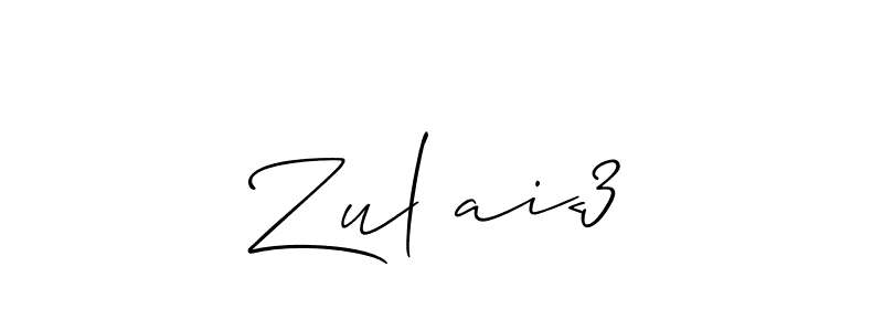 Similarly Allison_Script is the best handwritten signature design. Signature creator online .You can use it as an online autograph creator for name Zul^ai<3. Zul^ai<3 signature style 2 images and pictures png