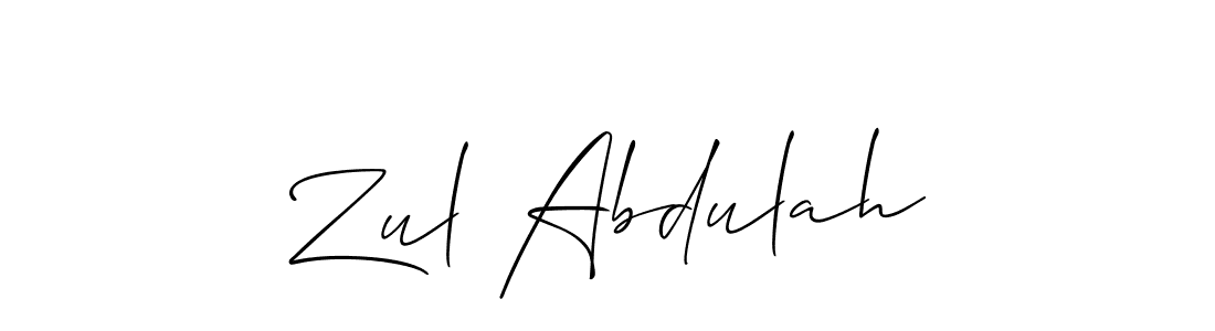 Design your own signature with our free online signature maker. With this signature software, you can create a handwritten (Allison_Script) signature for name Zul Abdulah. Zul Abdulah signature style 2 images and pictures png