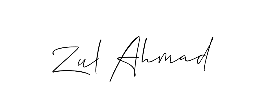 Zul Ahmad stylish signature style. Best Handwritten Sign (Allison_Script) for my name. Handwritten Signature Collection Ideas for my name Zul Ahmad. Zul Ahmad signature style 2 images and pictures png