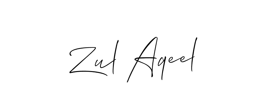 The best way (Allison_Script) to make a short signature is to pick only two or three words in your name. The name Zul Aqeel include a total of six letters. For converting this name. Zul Aqeel signature style 2 images and pictures png