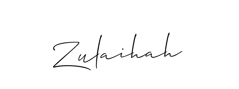 Make a beautiful signature design for name Zulaihah. With this signature (Allison_Script) style, you can create a handwritten signature for free. Zulaihah signature style 2 images and pictures png