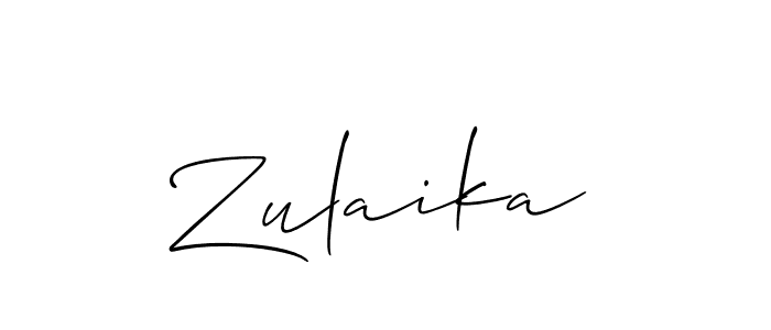 Create a beautiful signature design for name Zulaika. With this signature (Allison_Script) fonts, you can make a handwritten signature for free. Zulaika signature style 2 images and pictures png