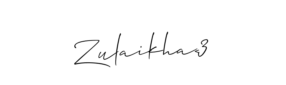 if you are searching for the best signature style for your name Zulaikha<3. so please give up your signature search. here we have designed multiple signature styles  using Allison_Script. Zulaikha<3 signature style 2 images and pictures png