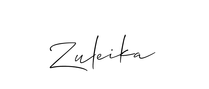 The best way (Allison_Script) to make a short signature is to pick only two or three words in your name. The name Zuleika include a total of six letters. For converting this name. Zuleika signature style 2 images and pictures png