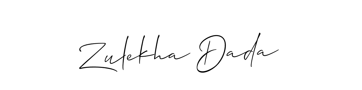 Create a beautiful signature design for name Zulekha Dada. With this signature (Allison_Script) fonts, you can make a handwritten signature for free. Zulekha Dada signature style 2 images and pictures png