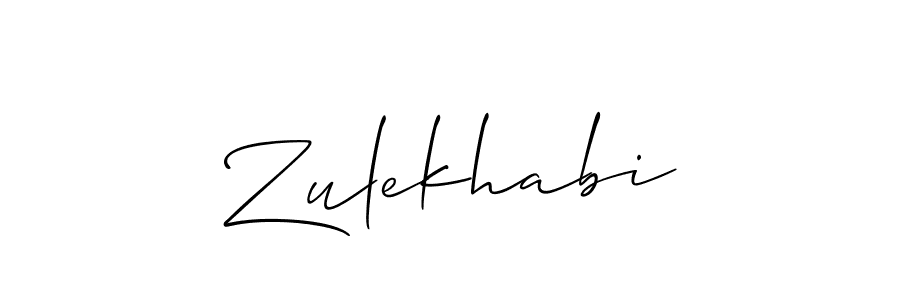 Similarly Allison_Script is the best handwritten signature design. Signature creator online .You can use it as an online autograph creator for name Zulekhabi. Zulekhabi signature style 2 images and pictures png