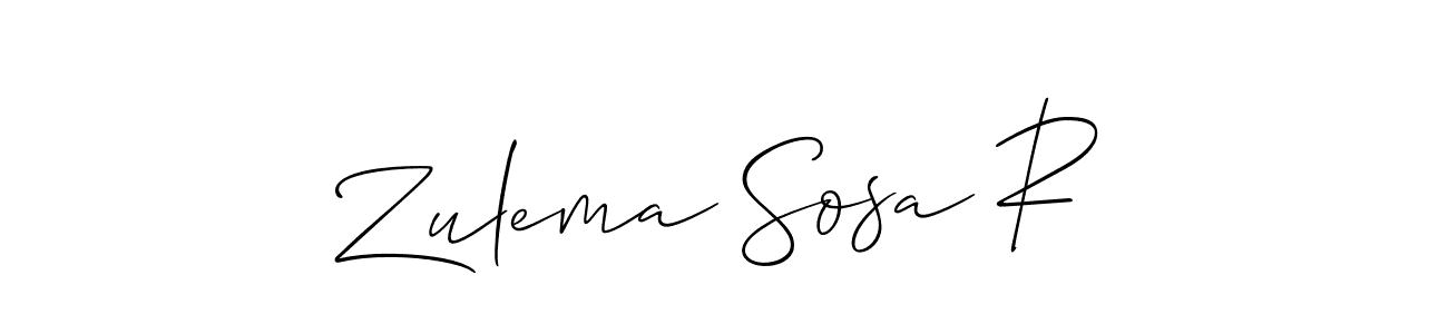 Use a signature maker to create a handwritten signature online. With this signature software, you can design (Allison_Script) your own signature for name Zulema Sosa R. Zulema Sosa R signature style 2 images and pictures png