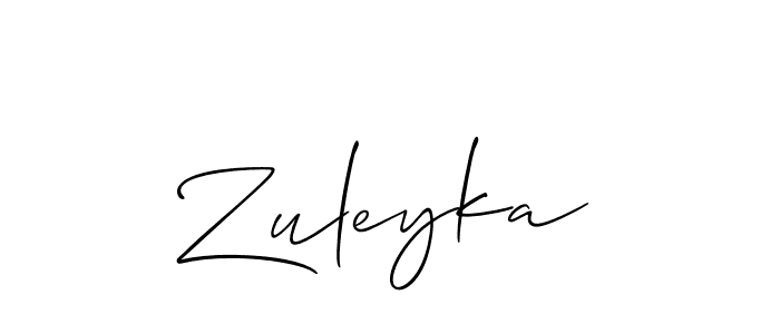 Allison_Script is a professional signature style that is perfect for those who want to add a touch of class to their signature. It is also a great choice for those who want to make their signature more unique. Get Zuleyka name to fancy signature for free. Zuleyka signature style 2 images and pictures png
