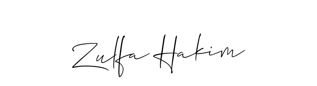 if you are searching for the best signature style for your name Zulfa Hakim. so please give up your signature search. here we have designed multiple signature styles  using Allison_Script. Zulfa Hakim signature style 2 images and pictures png