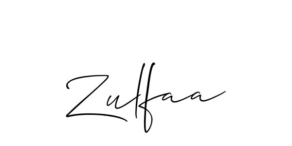 Create a beautiful signature design for name Zulfaa. With this signature (Allison_Script) fonts, you can make a handwritten signature for free. Zulfaa signature style 2 images and pictures png
