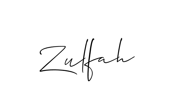 Zulfah stylish signature style. Best Handwritten Sign (Allison_Script) for my name. Handwritten Signature Collection Ideas for my name Zulfah. Zulfah signature style 2 images and pictures png