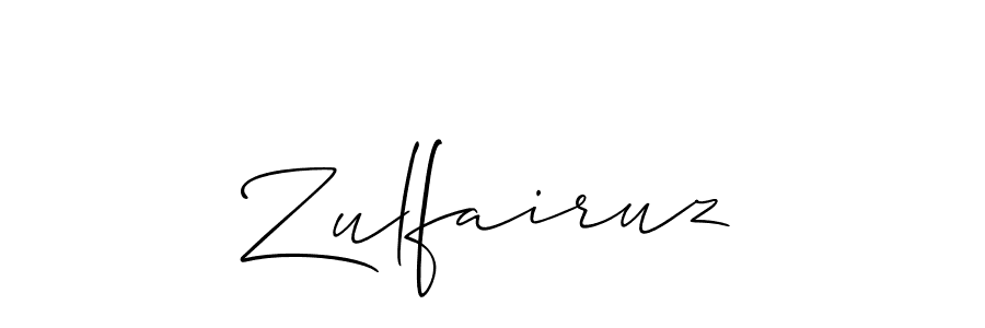 You should practise on your own different ways (Allison_Script) to write your name (Zulfairuz) in signature. don't let someone else do it for you. Zulfairuz signature style 2 images and pictures png