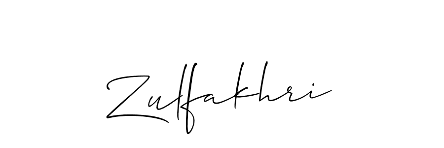 How to make Zulfakhri signature? Allison_Script is a professional autograph style. Create handwritten signature for Zulfakhri name. Zulfakhri signature style 2 images and pictures png