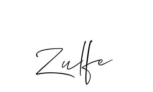 Make a beautiful signature design for name Zulfe. With this signature (Allison_Script) style, you can create a handwritten signature for free. Zulfe signature style 2 images and pictures png