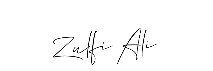 Make a beautiful signature design for name Zulfi Ali. With this signature (Allison_Script) style, you can create a handwritten signature for free. Zulfi Ali signature style 2 images and pictures png