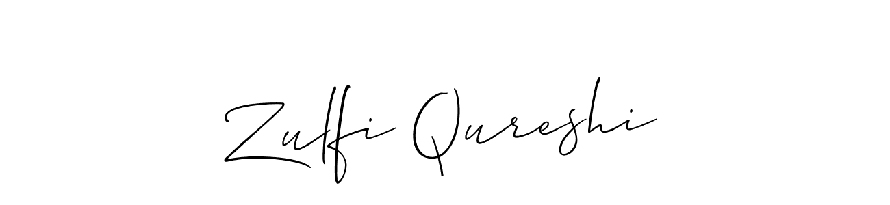 if you are searching for the best signature style for your name Zulfi Qureshi. so please give up your signature search. here we have designed multiple signature styles  using Allison_Script. Zulfi Qureshi signature style 2 images and pictures png