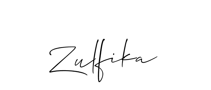 Allison_Script is a professional signature style that is perfect for those who want to add a touch of class to their signature. It is also a great choice for those who want to make their signature more unique. Get Zulfika name to fancy signature for free. Zulfika signature style 2 images and pictures png