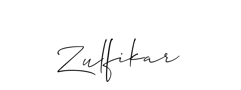 Design your own signature with our free online signature maker. With this signature software, you can create a handwritten (Allison_Script) signature for name Zulfikar. Zulfikar signature style 2 images and pictures png