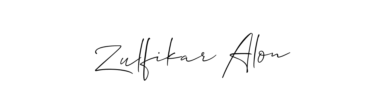 It looks lik you need a new signature style for name Zulfikar Alon. Design unique handwritten (Allison_Script) signature with our free signature maker in just a few clicks. Zulfikar Alon signature style 2 images and pictures png