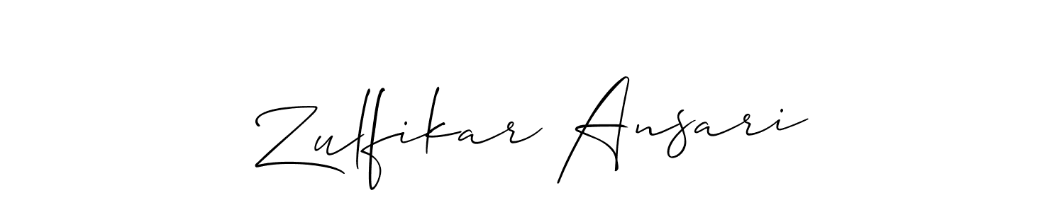 You should practise on your own different ways (Allison_Script) to write your name (Zulfikar Ansari) in signature. don't let someone else do it for you. Zulfikar Ansari signature style 2 images and pictures png