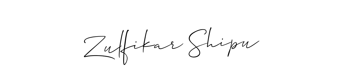 Use a signature maker to create a handwritten signature online. With this signature software, you can design (Allison_Script) your own signature for name Zulfikar Shipu. Zulfikar Shipu signature style 2 images and pictures png