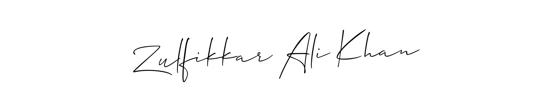Make a beautiful signature design for name Zulfikkar Ali Khan. With this signature (Allison_Script) style, you can create a handwritten signature for free. Zulfikkar Ali Khan signature style 2 images and pictures png