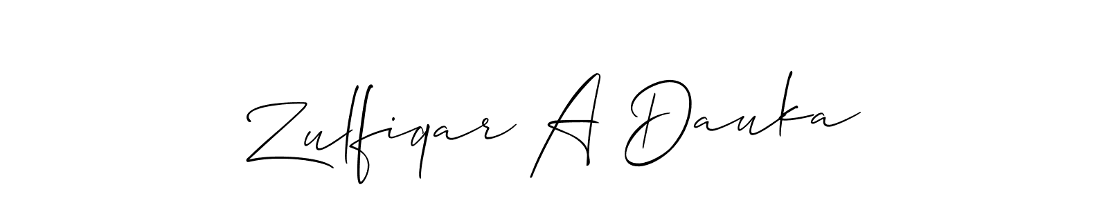 How to make Zulfiqar A Dauka name signature. Use Allison_Script style for creating short signs online. This is the latest handwritten sign. Zulfiqar A Dauka signature style 2 images and pictures png
