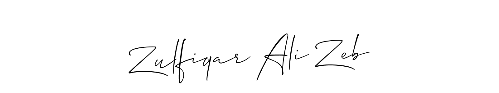 Make a beautiful signature design for name Zulfiqar Ali Zeb. With this signature (Allison_Script) style, you can create a handwritten signature for free. Zulfiqar Ali Zeb signature style 2 images and pictures png