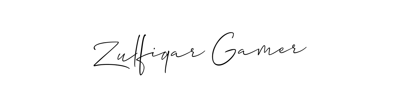 It looks lik you need a new signature style for name Zulfiqar Gamer. Design unique handwritten (Allison_Script) signature with our free signature maker in just a few clicks. Zulfiqar Gamer signature style 2 images and pictures png