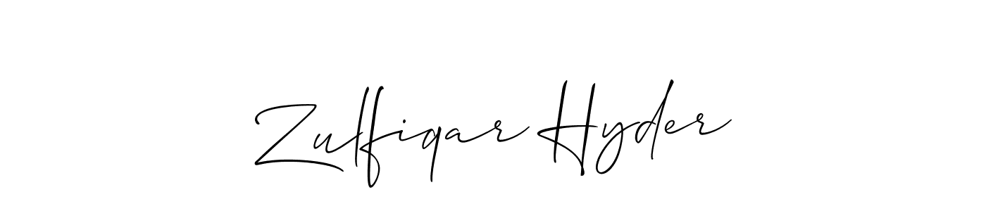 Also we have Zulfiqar Hyder name is the best signature style. Create professional handwritten signature collection using Allison_Script autograph style. Zulfiqar Hyder signature style 2 images and pictures png