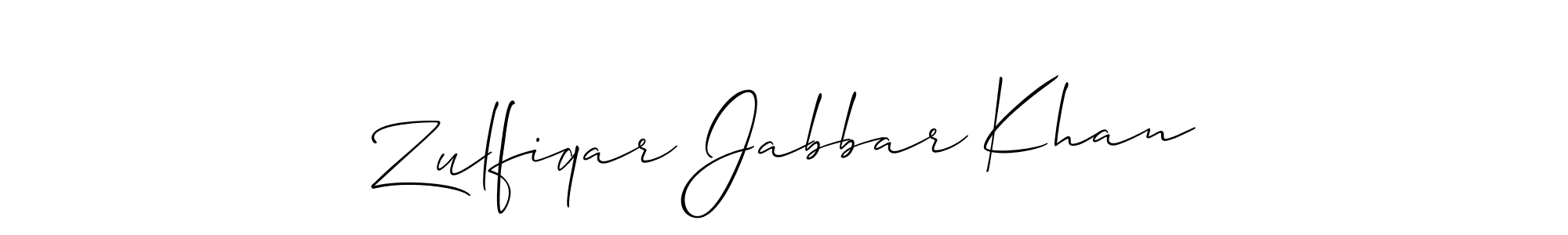 You should practise on your own different ways (Allison_Script) to write your name (Zulfiqar Jabbar Khan) in signature. don't let someone else do it for you. Zulfiqar Jabbar Khan signature style 2 images and pictures png